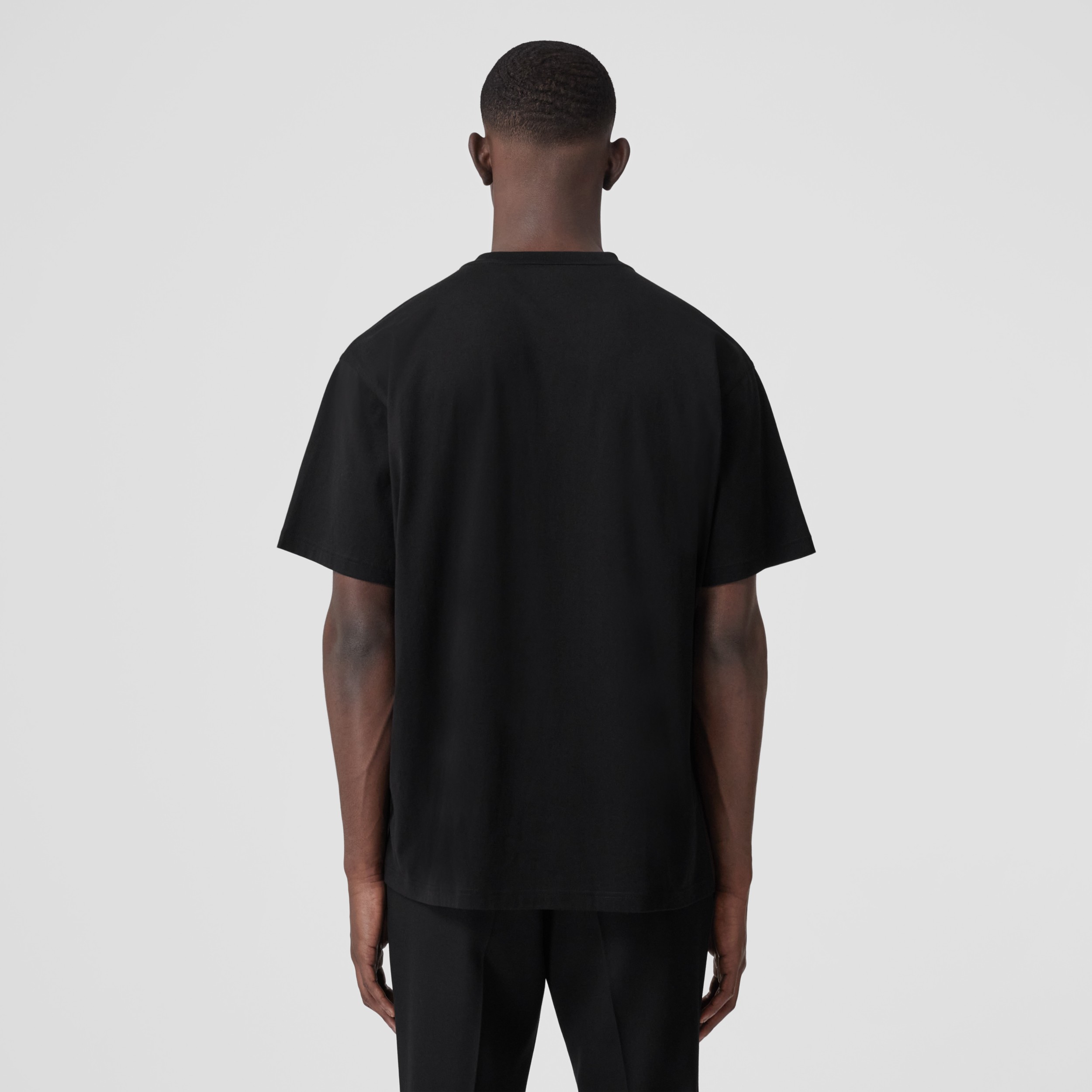 Logo Print Cotton T-shirt in Black | Burberry® Official - 3