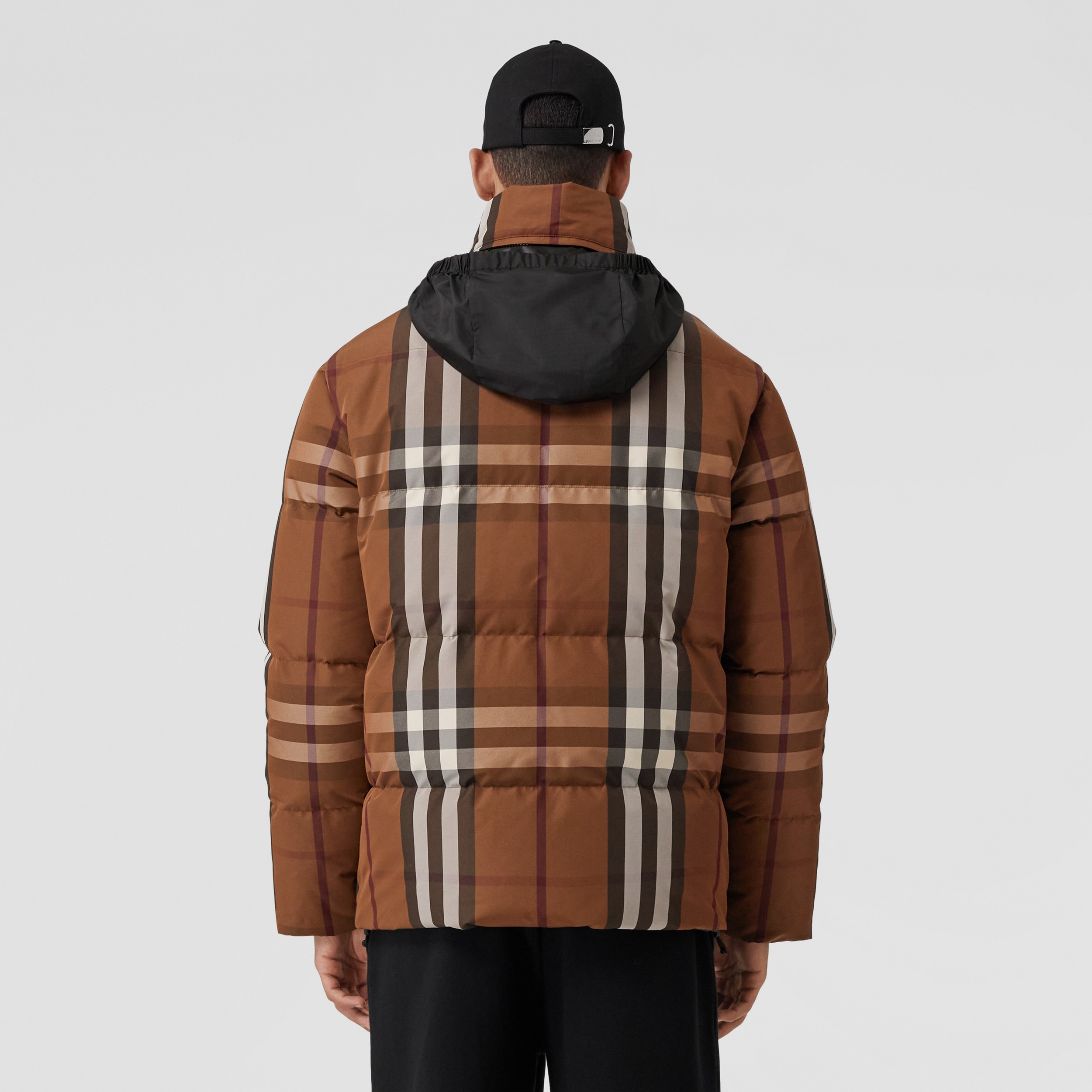 Packaway Hood Reversible Check Nylon Puffer Jacket in Dark Birch Brown - Men | Burberry® Official - 3