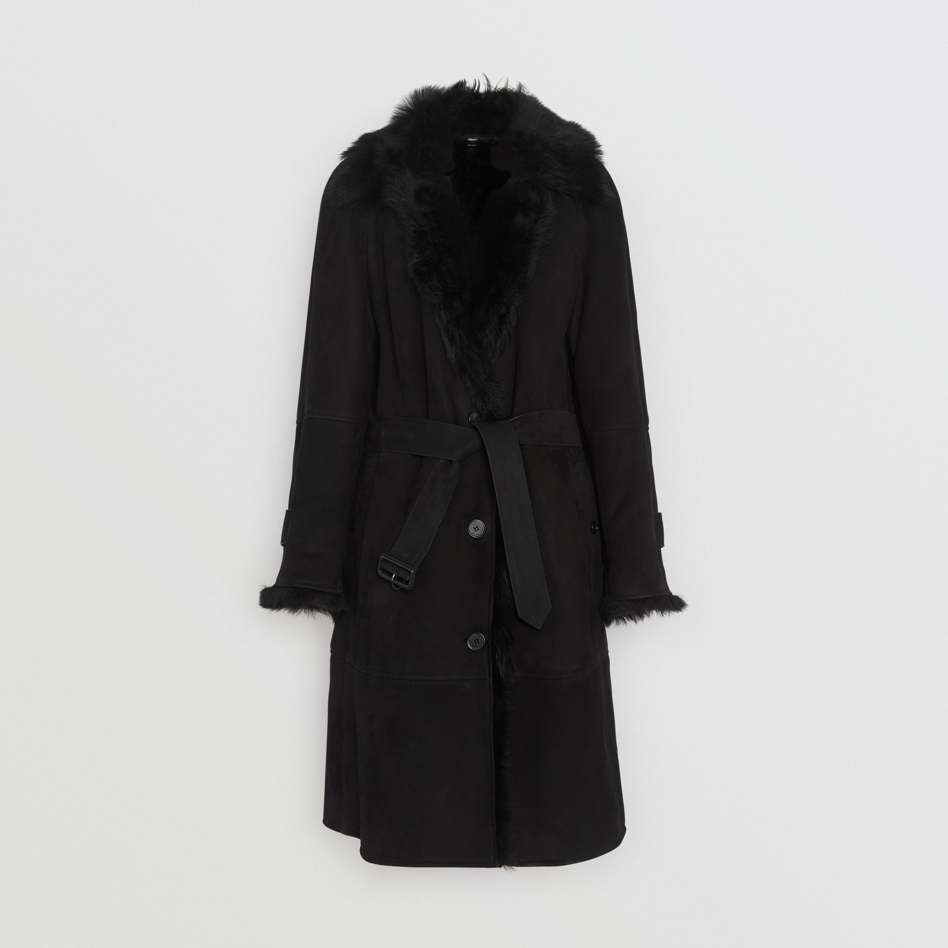 Abrigo tres cuartos en vellón (Negro) - Mujer | Burberry Abrigo tres cuartos en vellón (Negro) - Mujer | Burberry