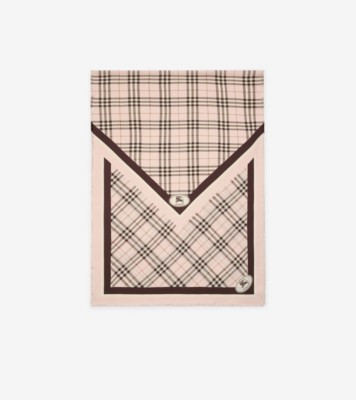 Check Knight Stamp Silk Scarf in Bow pink | Burberry® Official
