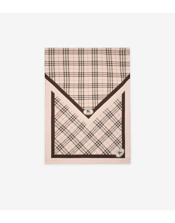 Check Knight Stamp Silk Scarf