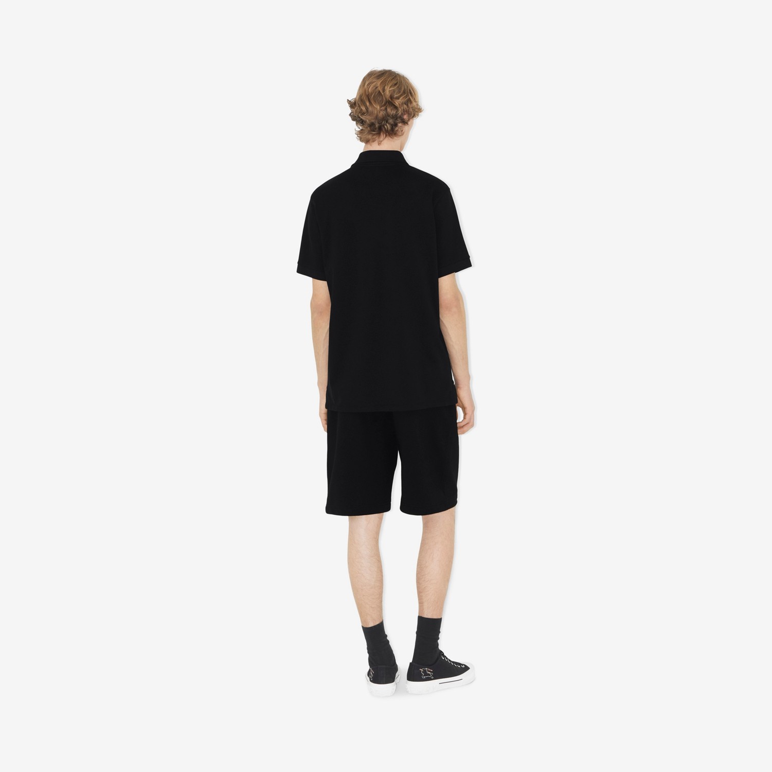 チェックEKD コットンピケ ポロシャツ (ブラック) - メンズ | Burberry®公式サイト
