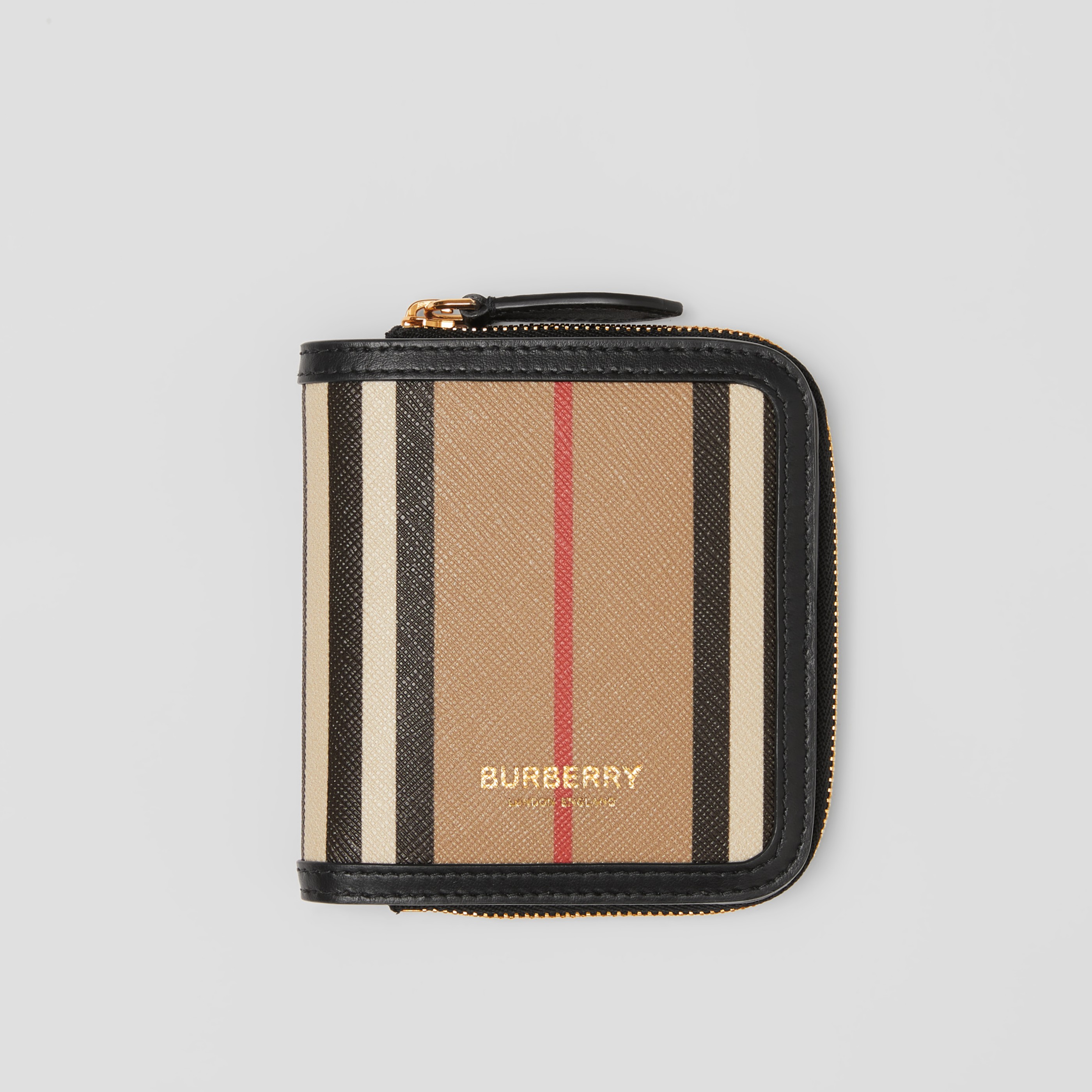 Anbefalede forbruger konkurrerende Icon Stripe E-canvas and Leather Folding Wallet in Archive Beige - Women |  Burberry® Official