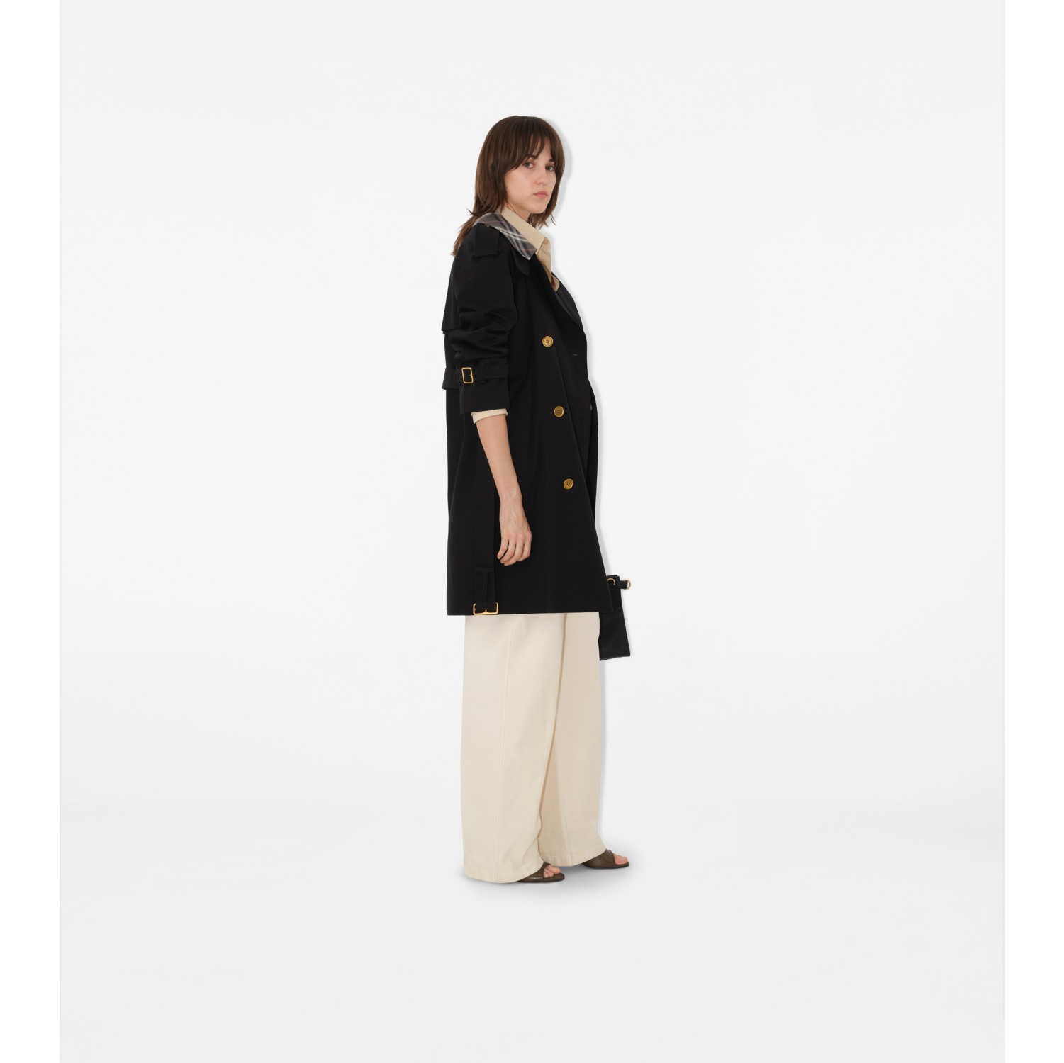 Mid-length Check Collar Castleford Trench Coat