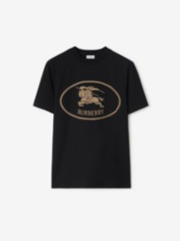 Knight Stamp Cotton T-shirt in colour Black