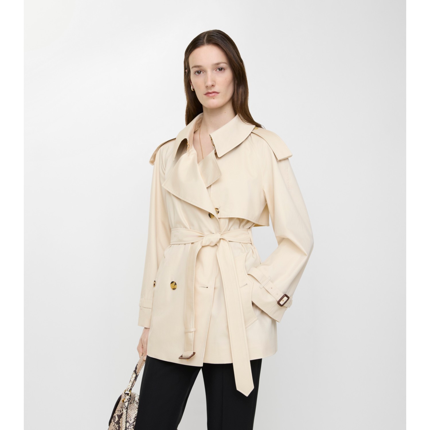 Short Tropical Gabardine Fitzrovia Trench Coat - thumbnail 4