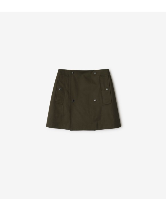 Bonded Gabardine Trench Mini Skirt
