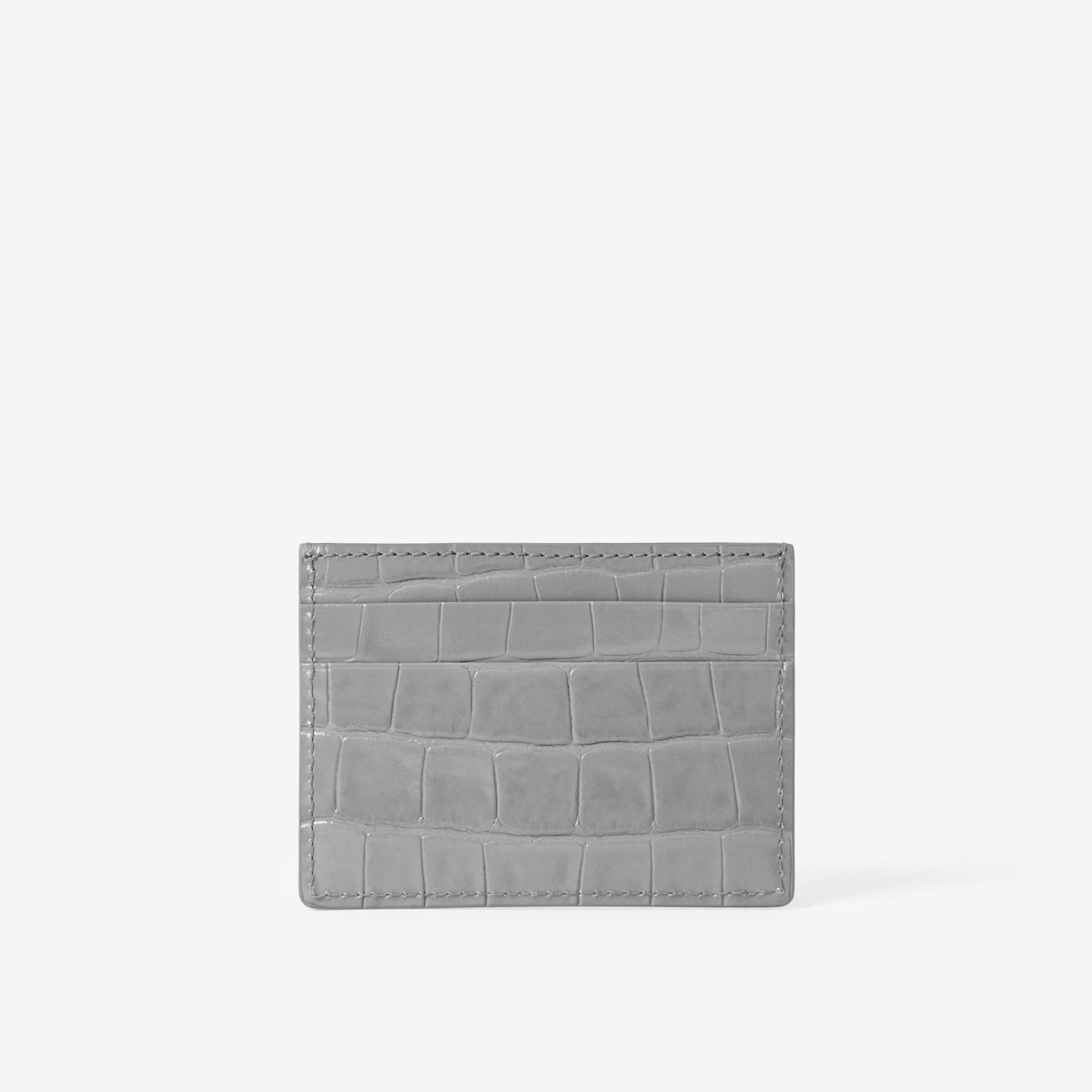 Embossed Leather TB Card Case in Cloud Grey - Women | Burberry® Official - 3