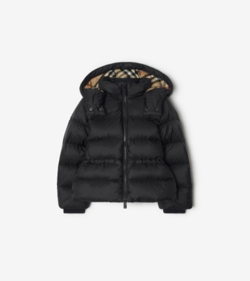 Nylon Puffer Jacket in Black Burberry Official