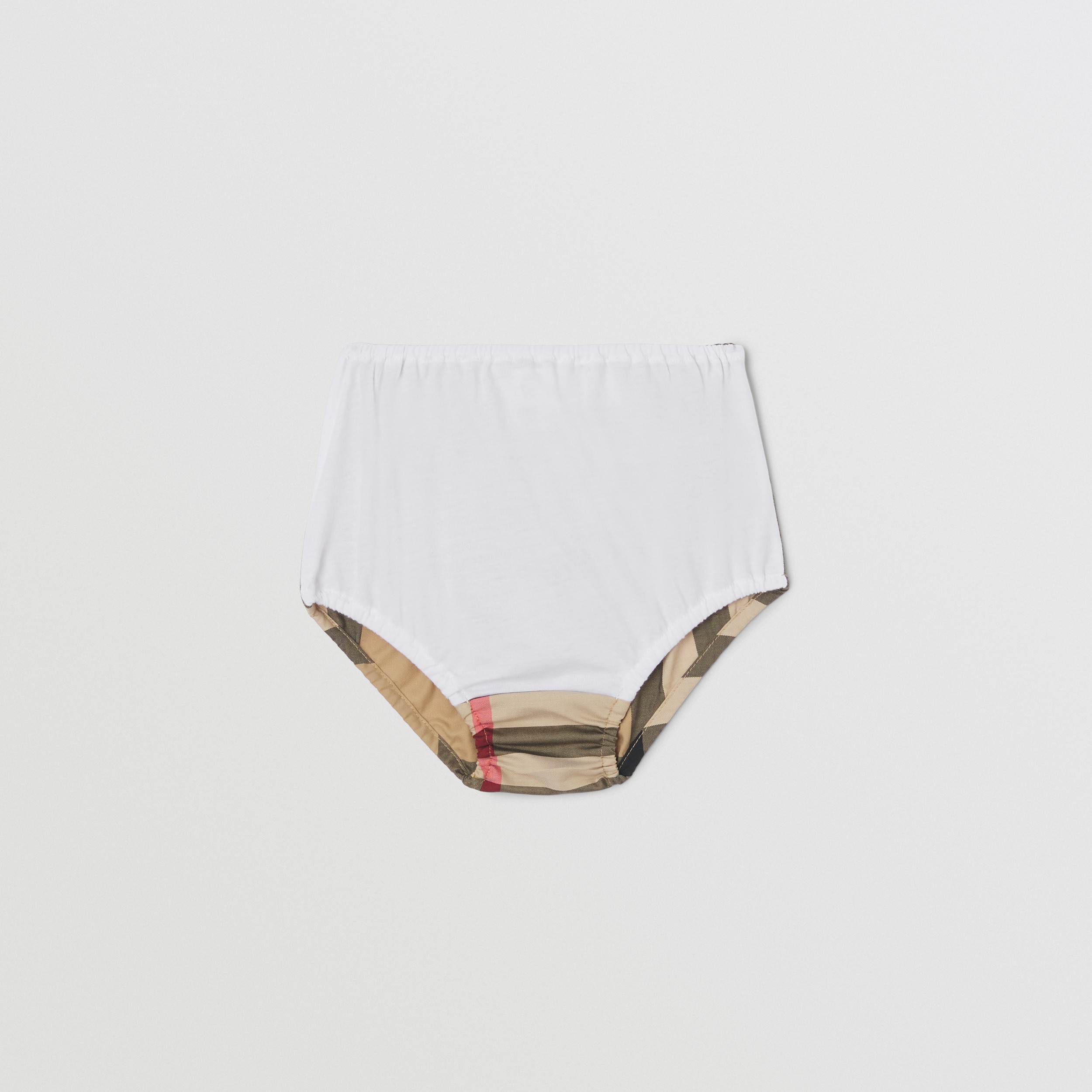 Vestito e pantaloncini bloomer in cotone con pannelli tartan (Bianco) - Bambini | Sito ufficiale Burberry® - 4