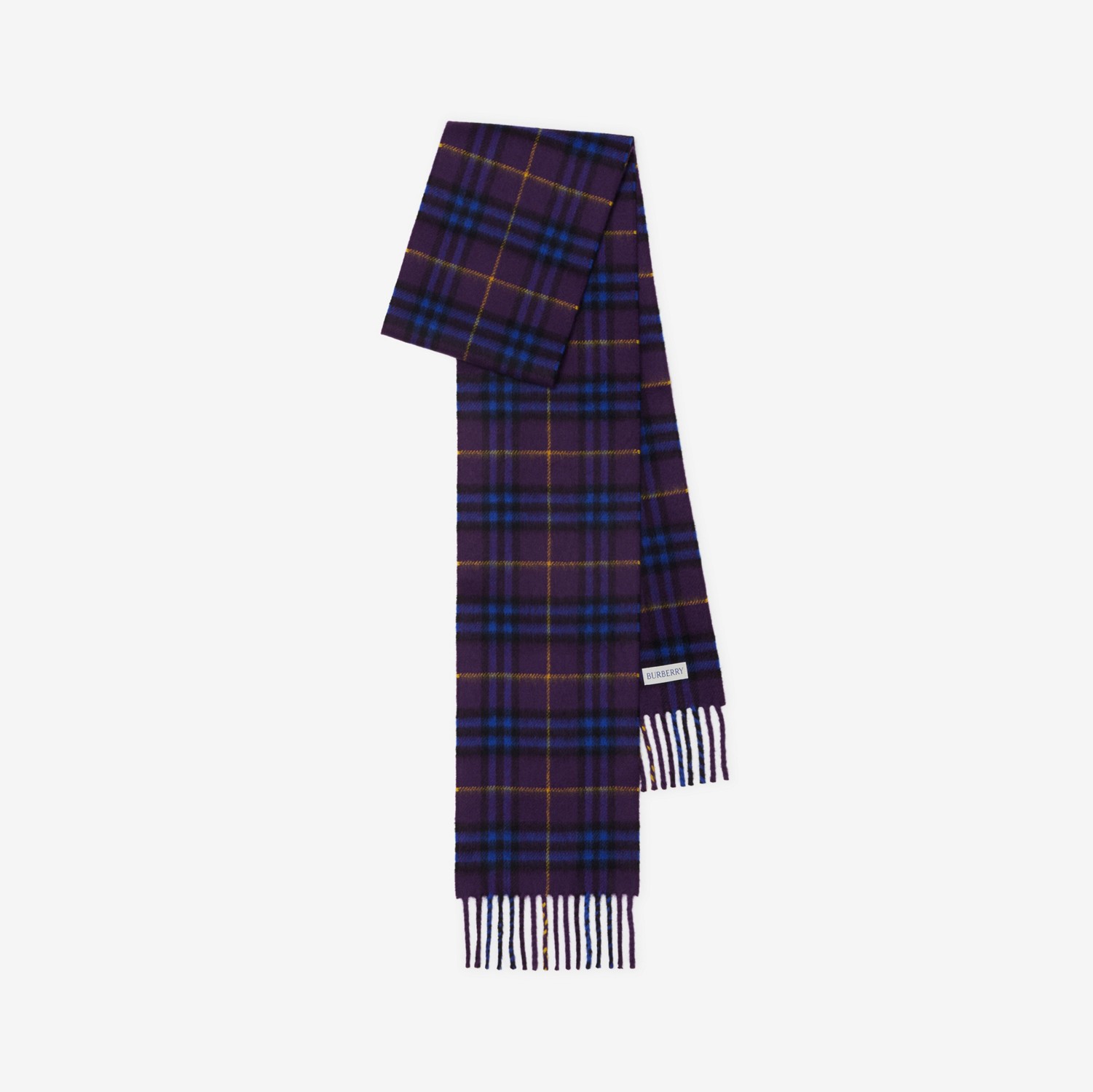 格纹羊绒围巾（线上独售） (缎带紫) | Burberry® 博柏利官网