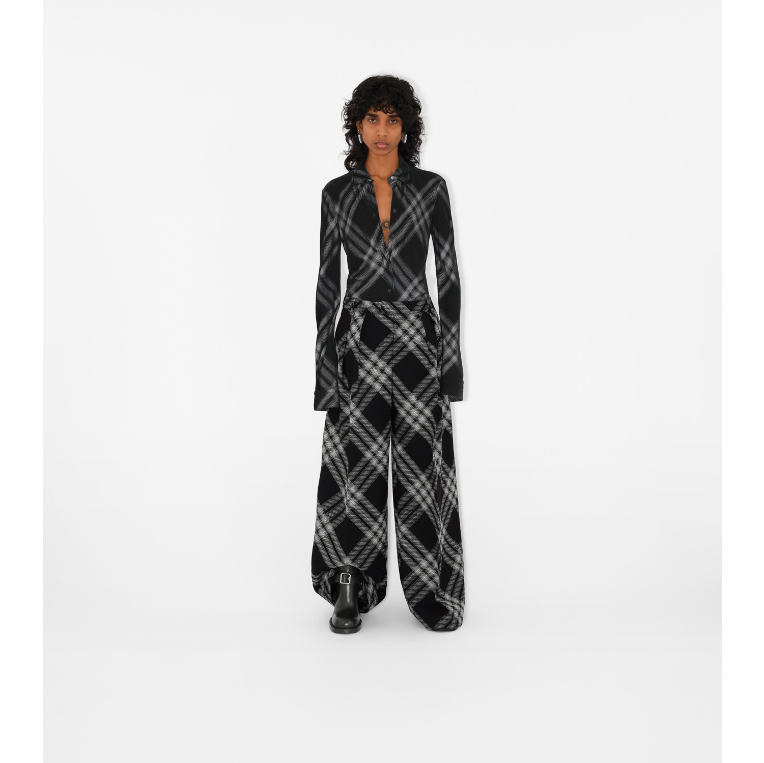 check-shirt-in-monochrome-women-technical-burberry-official