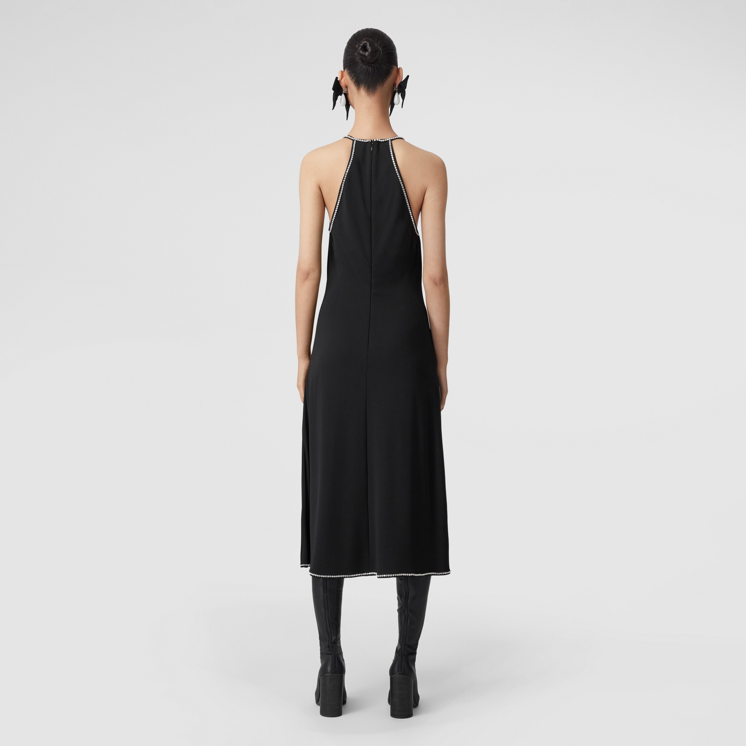 无袖人造水晶装饰平织礼服裙 (黑色) - 女士 | Burberry® 博柏利官网 - 3
