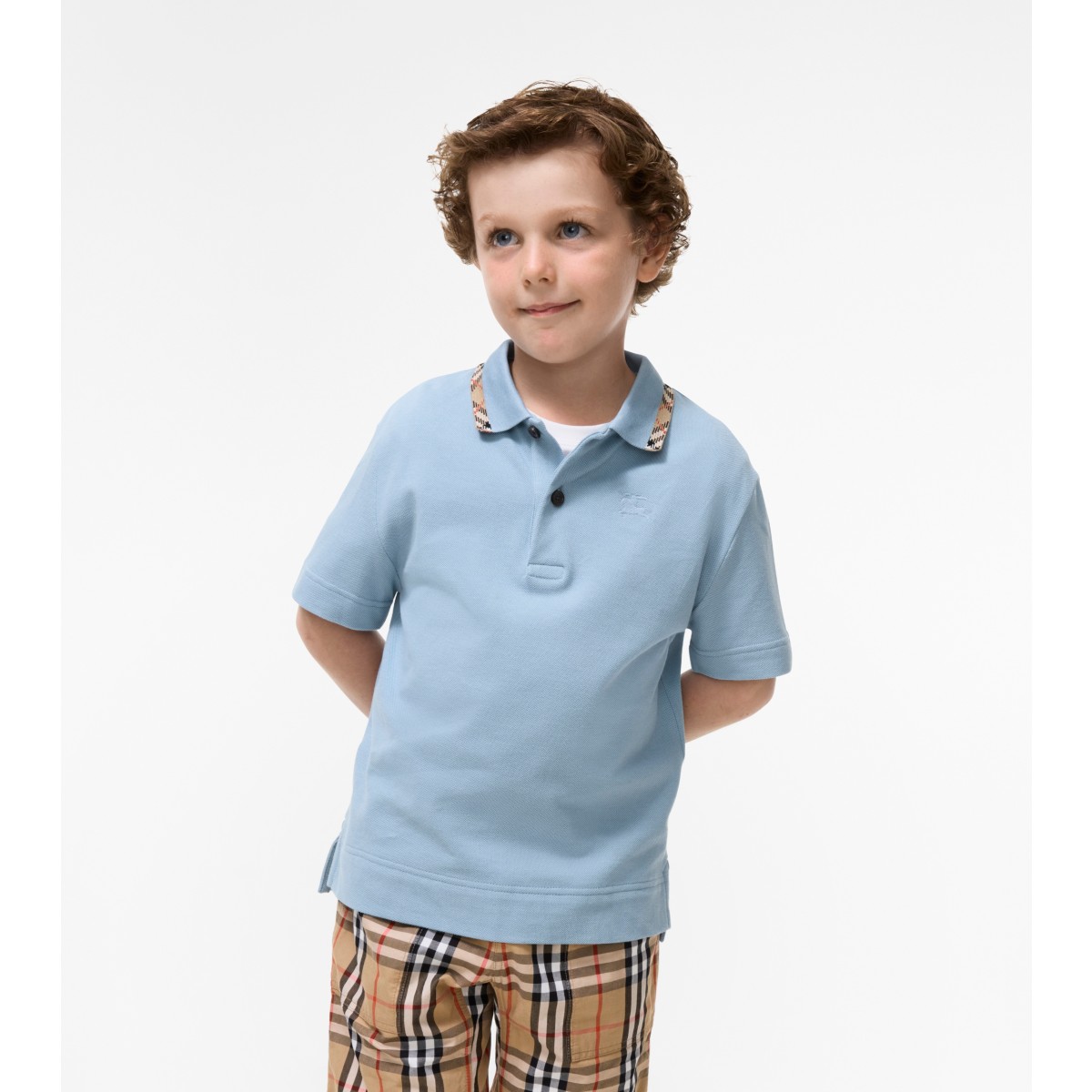  Check Cotton Pique Polo Shirt
