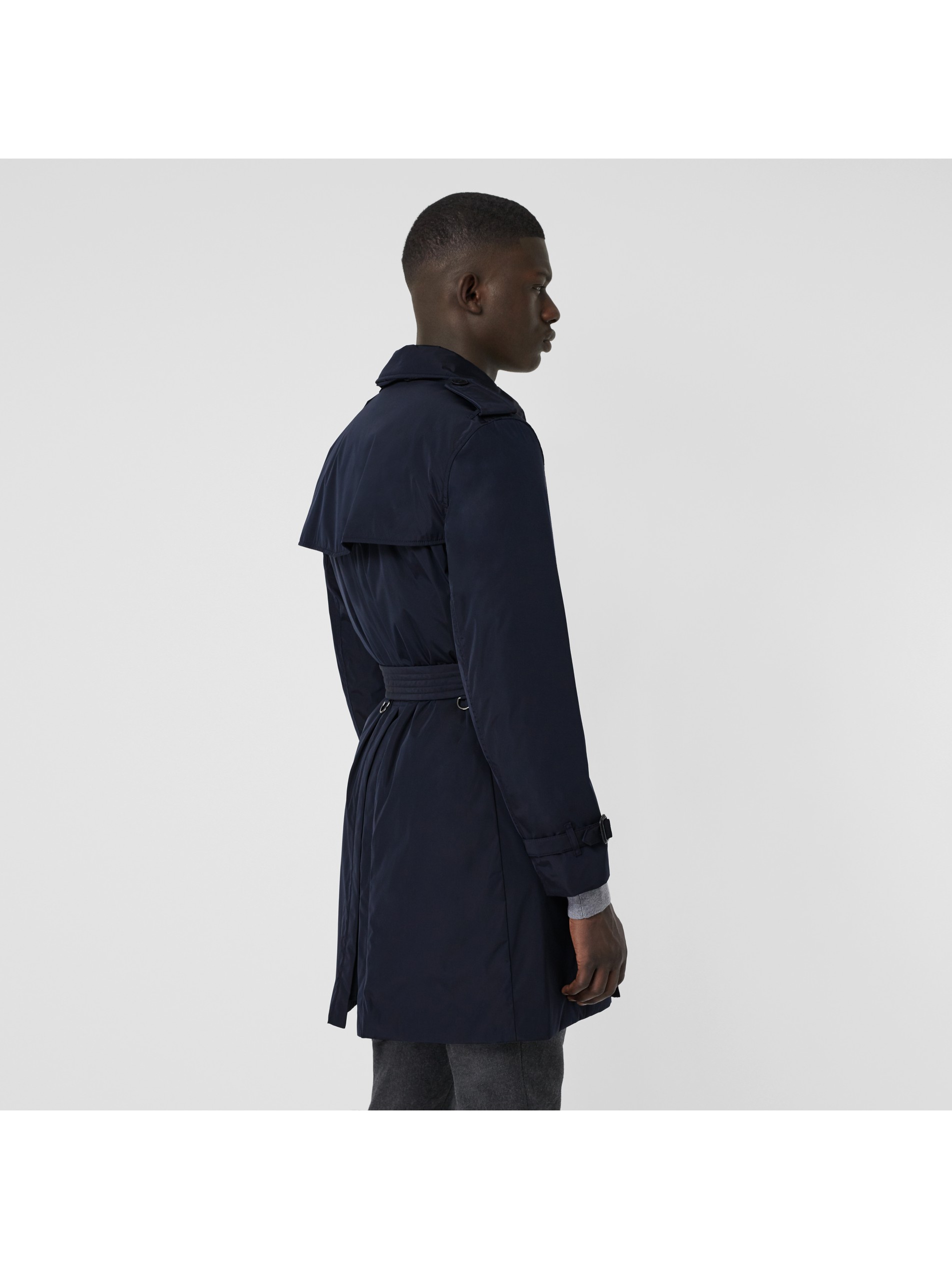 绗缝内衬尼龙 trench 风衣