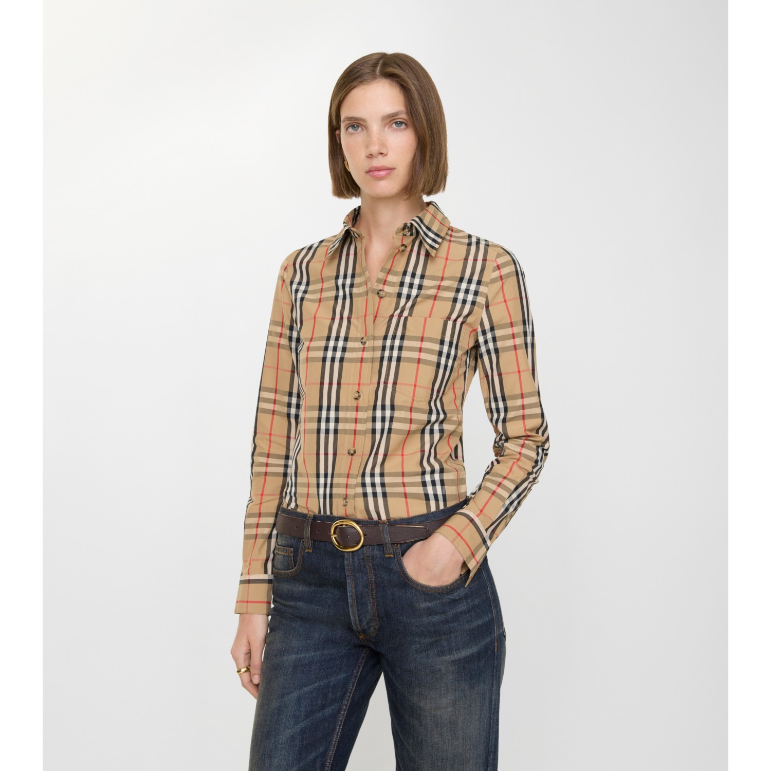 Check Stretch Cotton Shirt - thumbnail 2