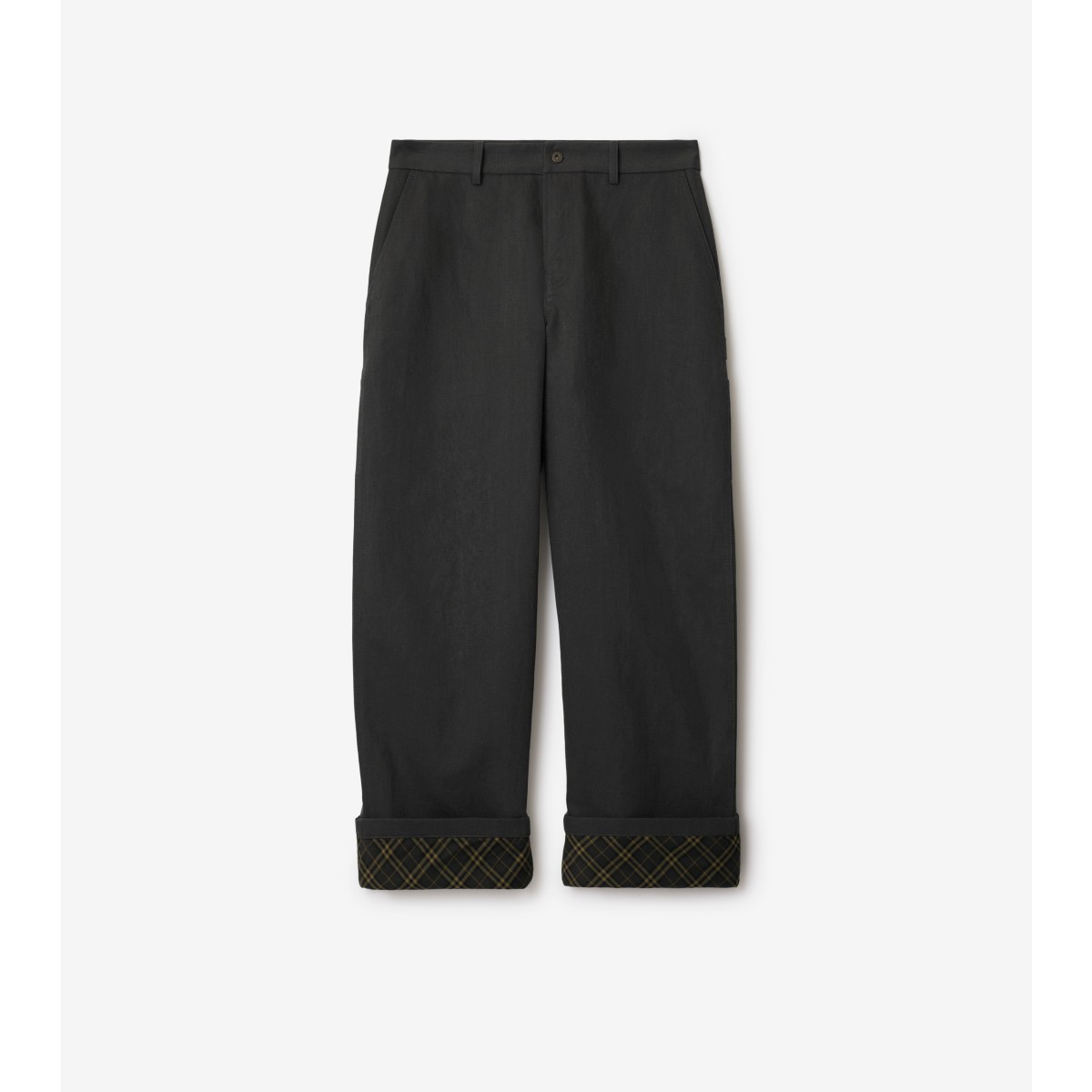 Shop Burberry Cotton Carpenter Trousers In Black