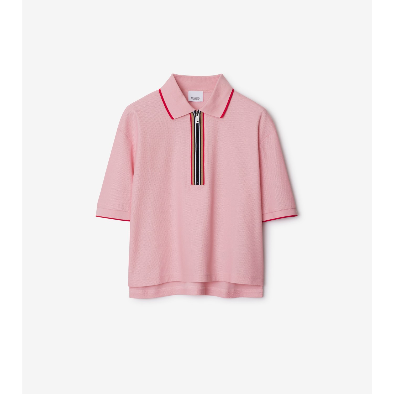 Cotton Polo Shirt in Soft blossom - Women | Burberry® Official