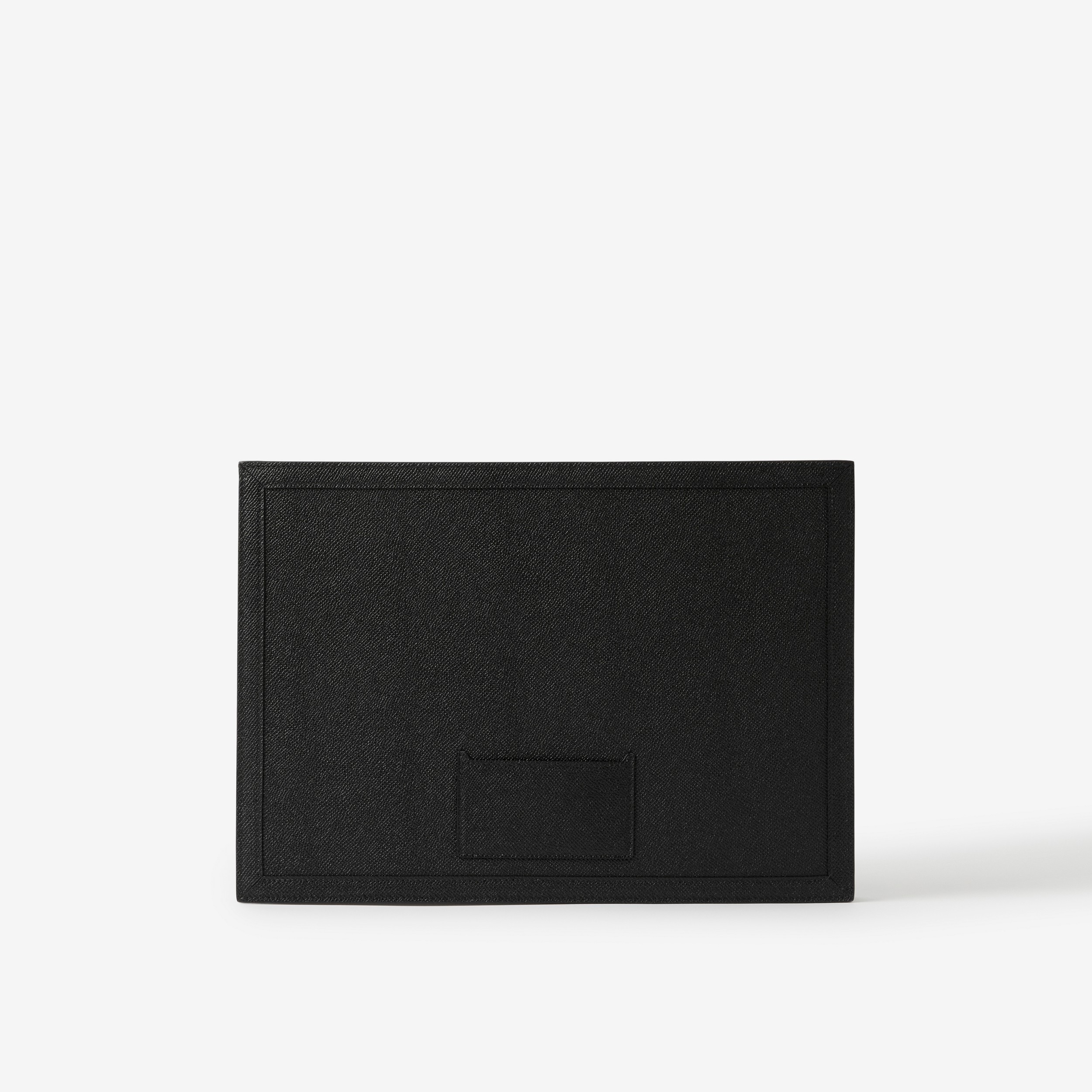 Pochette zippée en cuir grainé Monogram (Noir) - Homme | Site officiel Burberry® - 3