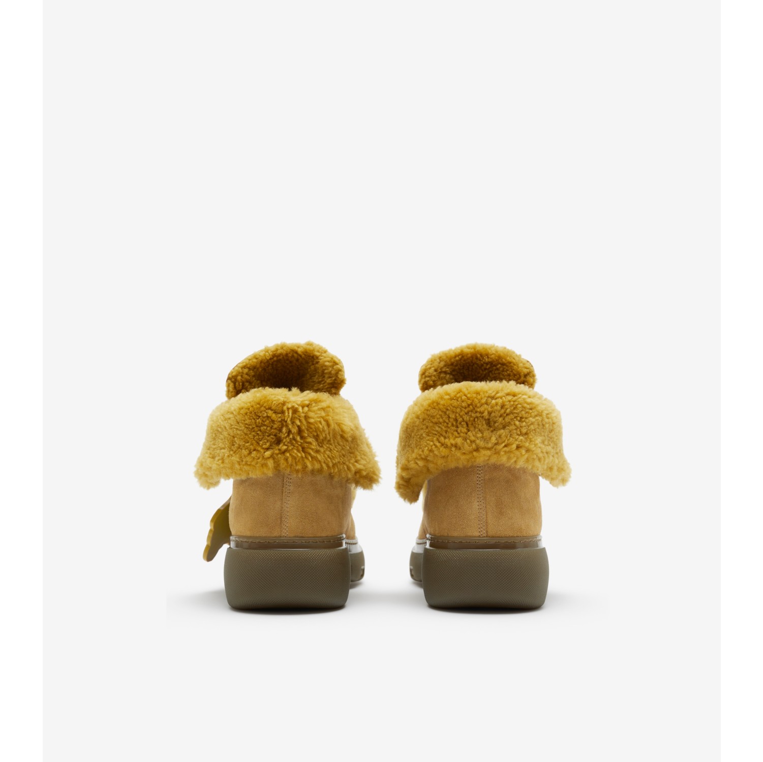 Shearling Creeper High Shoes in Manilla/amber yellow Women Burberry