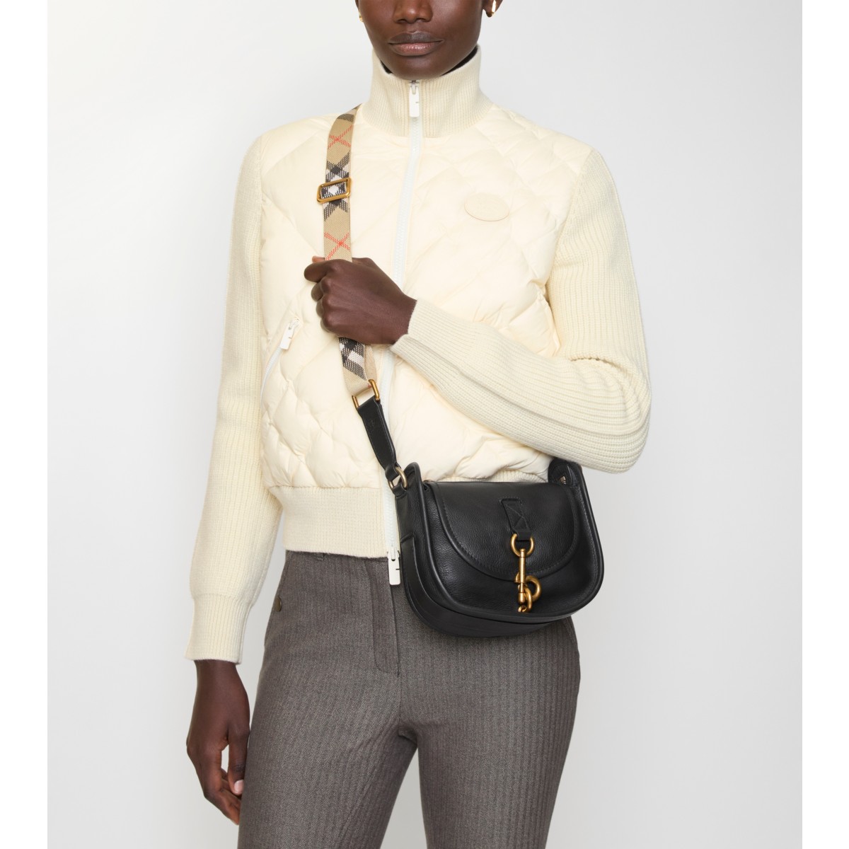  Check Mini B Clip Messenger Bag