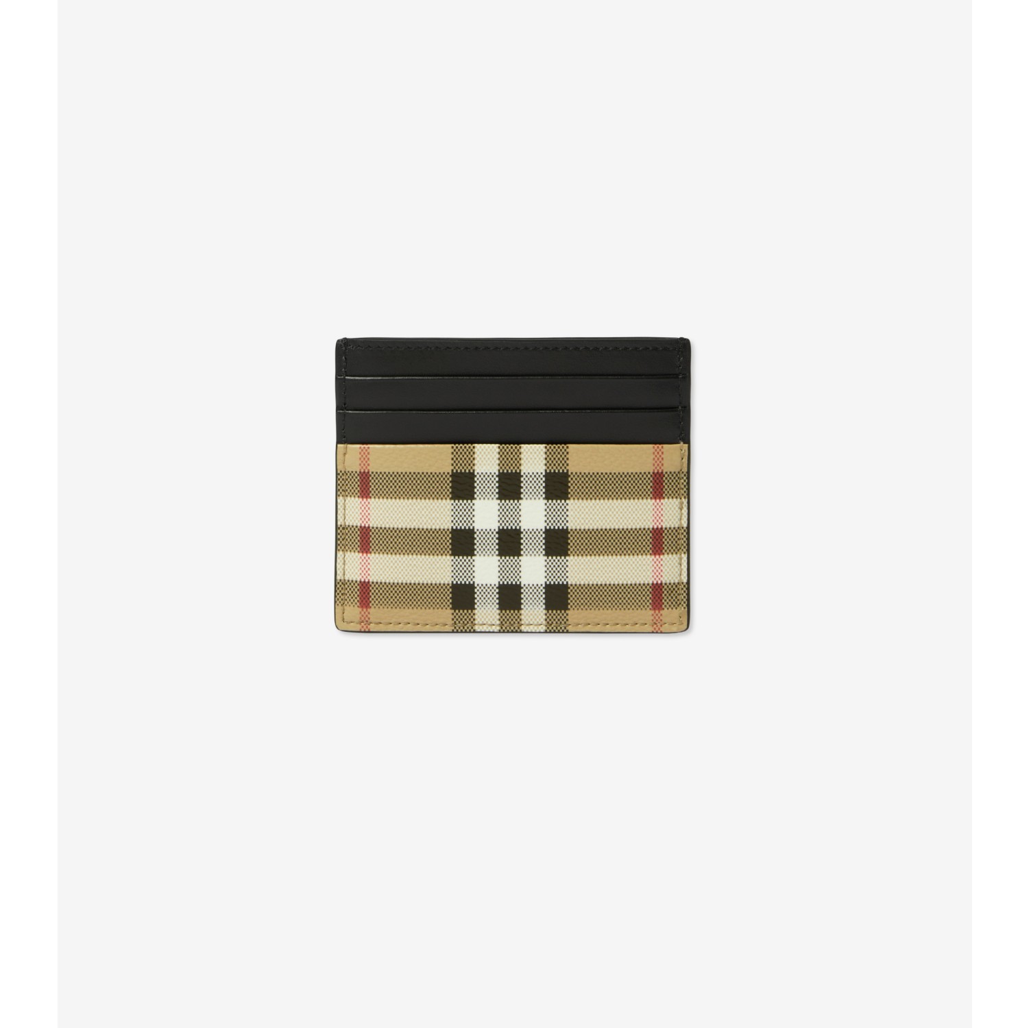 Tall Check Card Case in Archive beige - Men, Canvas | Burberry® Official