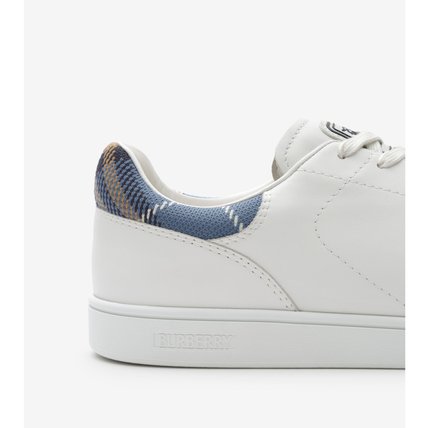 Leather Set Sneakers​ in Porcelain white/wave blue - Men | Burberry® Official