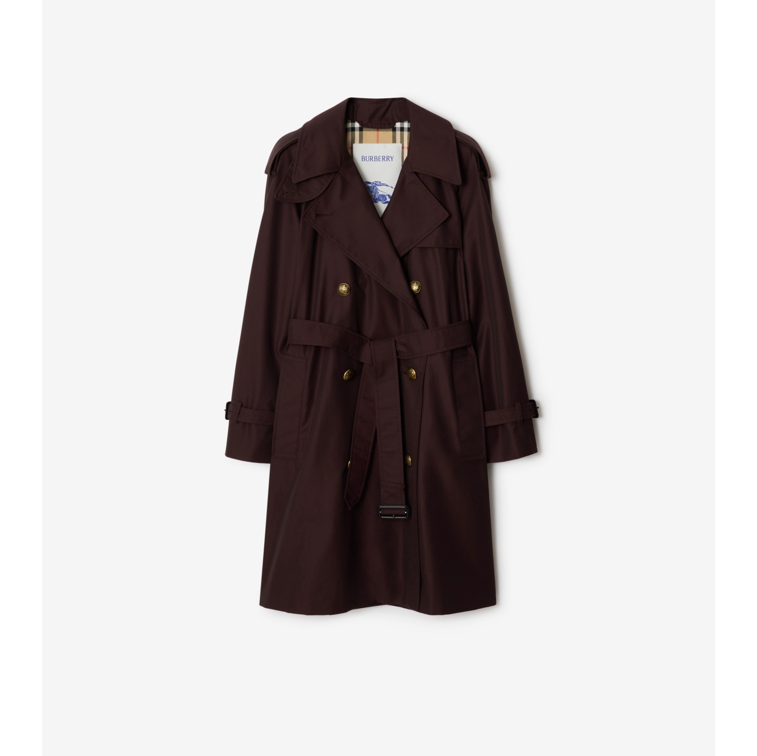 Mid-length Gabardine Castleford Trench Coat in Mahogany red - Women | Burberry® Official