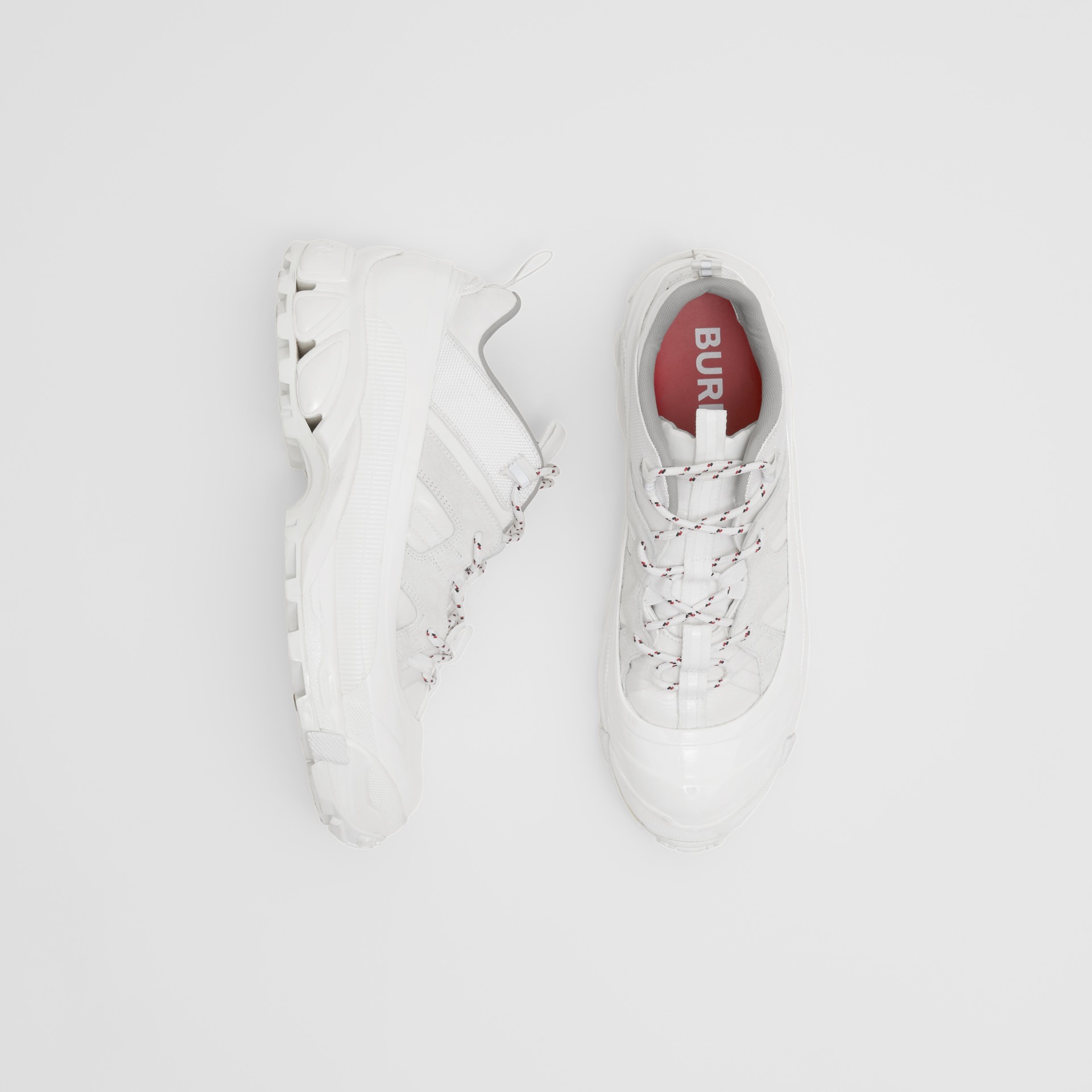 Nylon and Suede Arthur Sneakers in Off White | Burberry United States