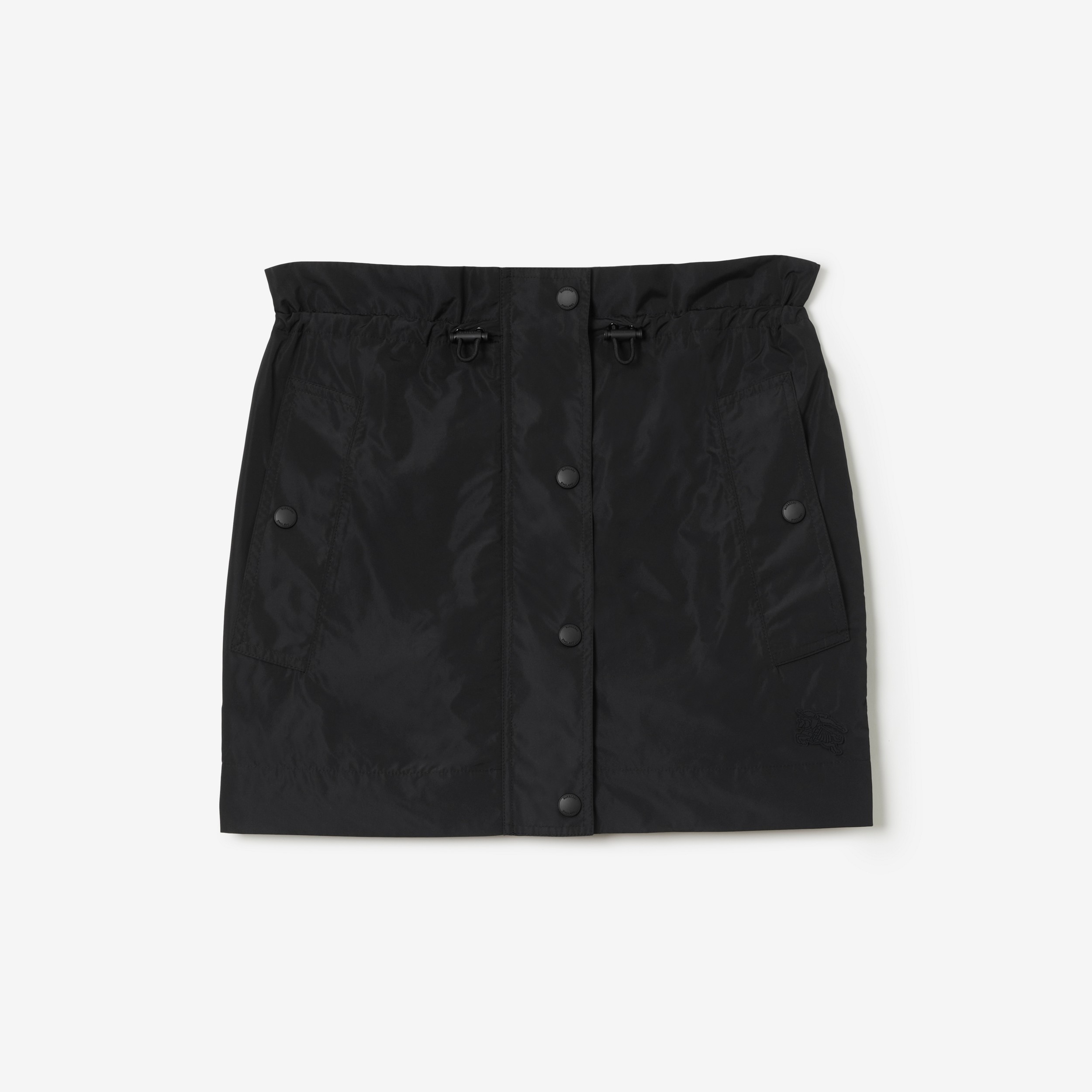 Minifalda en tafetán con botones a presión (Negro) - Mujer | Burberry® oficial - 1