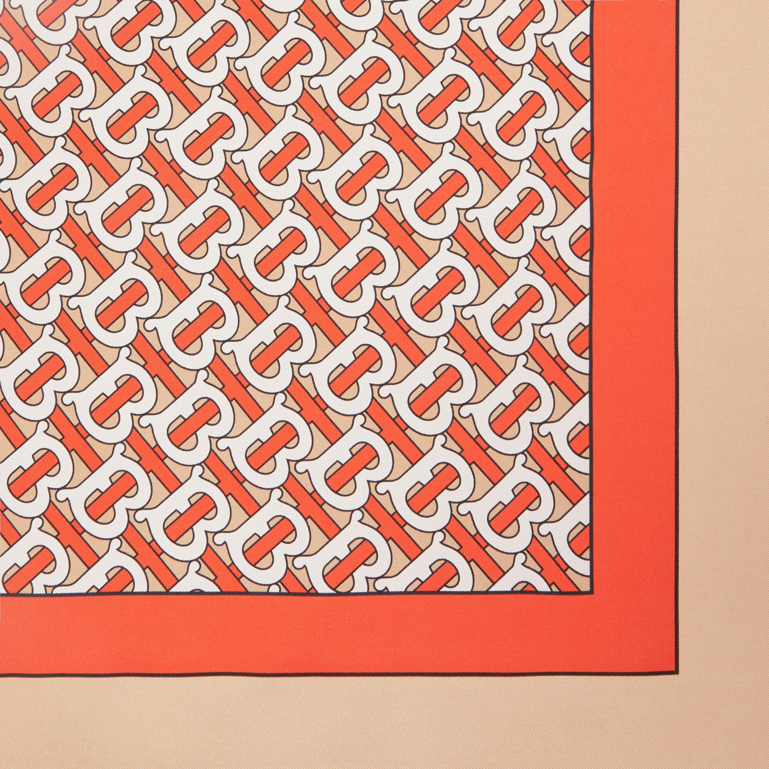 klippe letvægt børste Monogram Print Silk Square Scarf in Vermilion | Burberry Hong Kong S.A.R.,  China