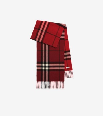 Gradient Check Cashmere Scarf Oxblood ®