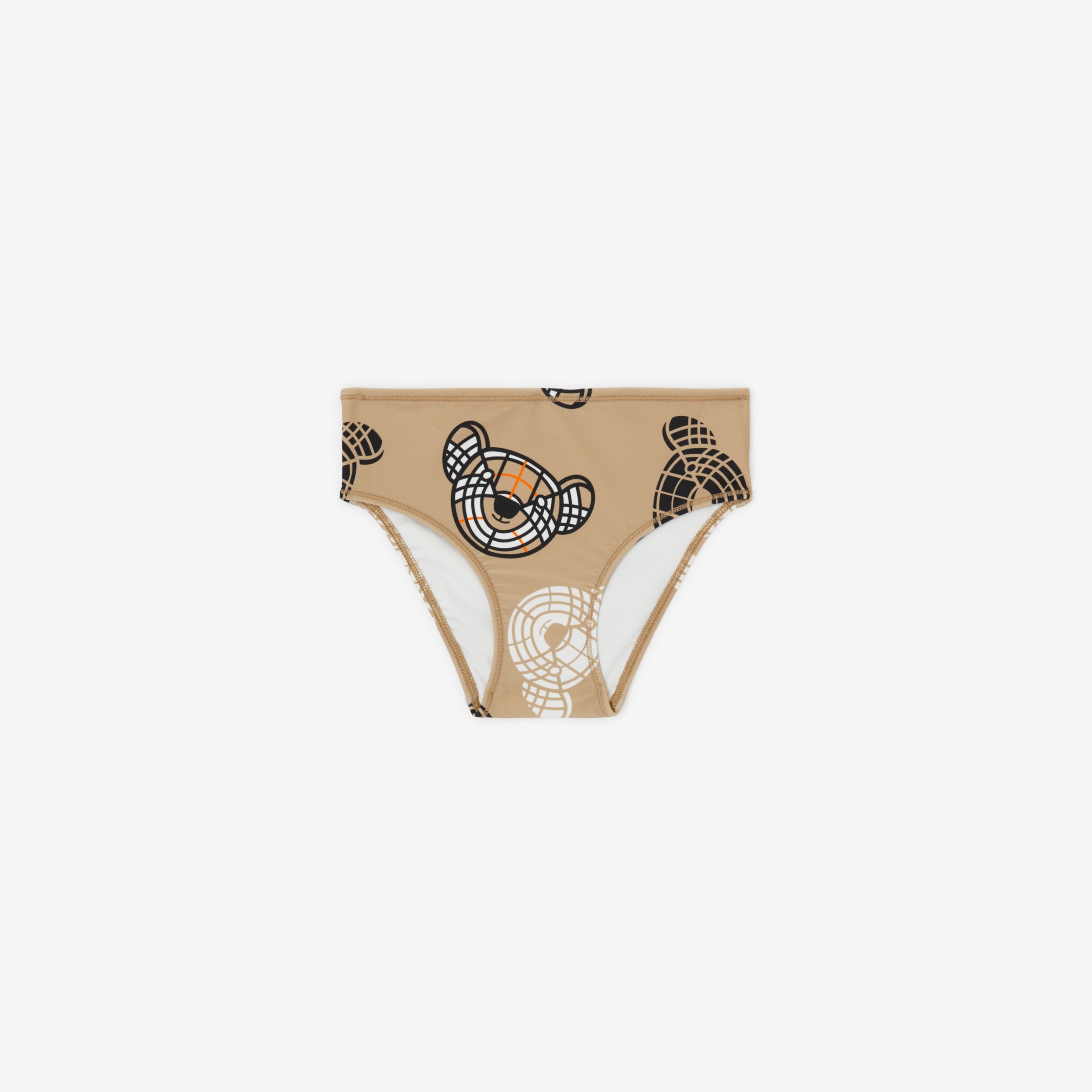 Thomas Bear Print Stretch Nylon Two-piece Swim Set in Archive Beige | Burberry® Official - 4