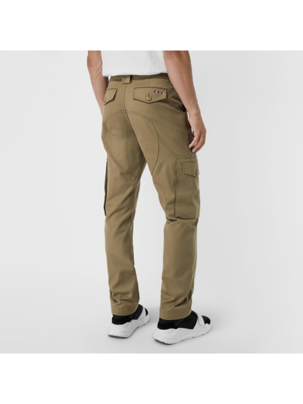 Technical Cotton Twill Cargo Trousers in Khaki - Men | Burberry United ...