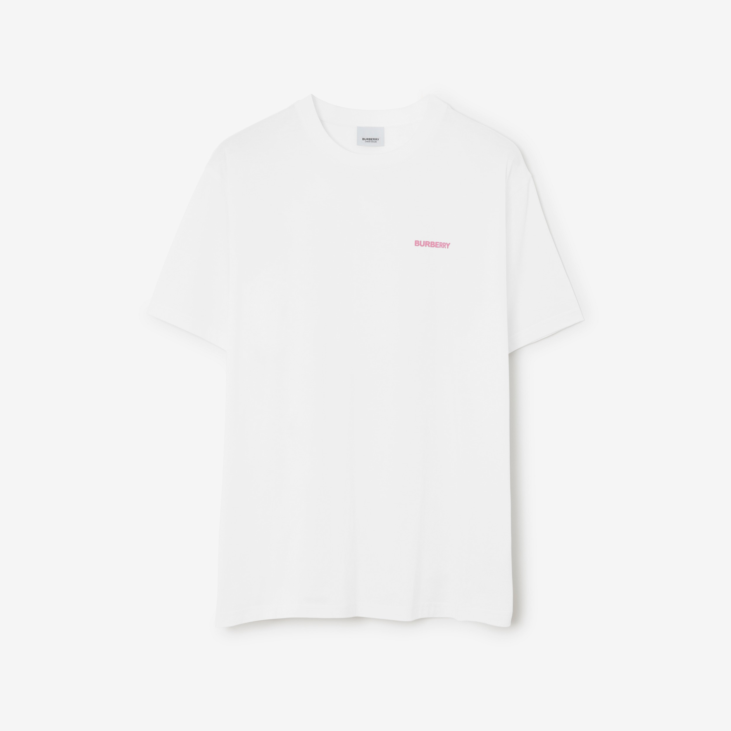 Camiseta de algodão com emblema de folha de carvalho (Branco) - Homens | Burberry® oficial - 1