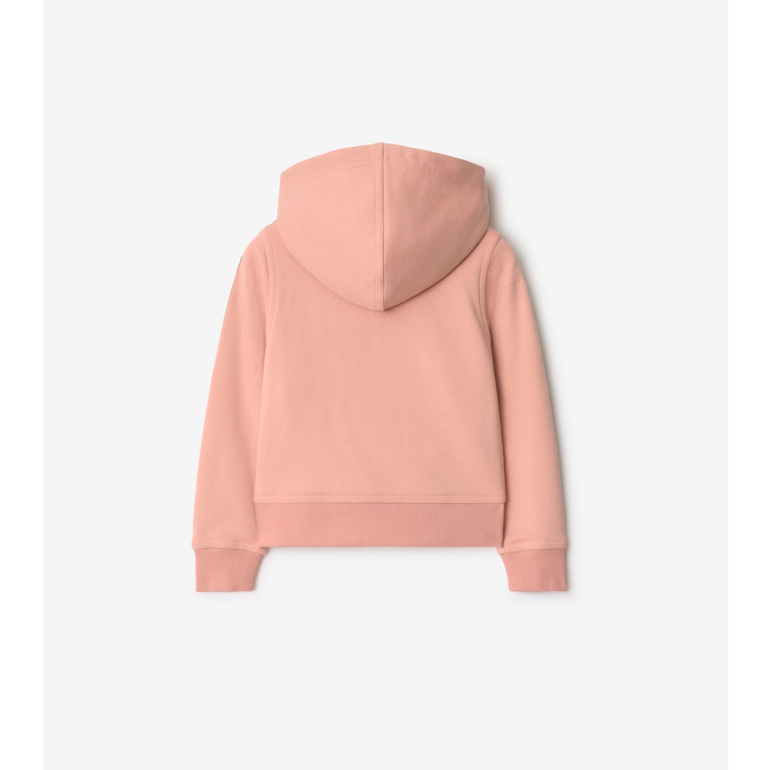 Check Trim Cotton Zip Hoodie