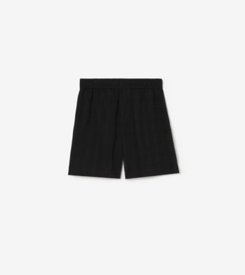 Check Cotton Voile Shorts in Black - Men | Burberry® Official