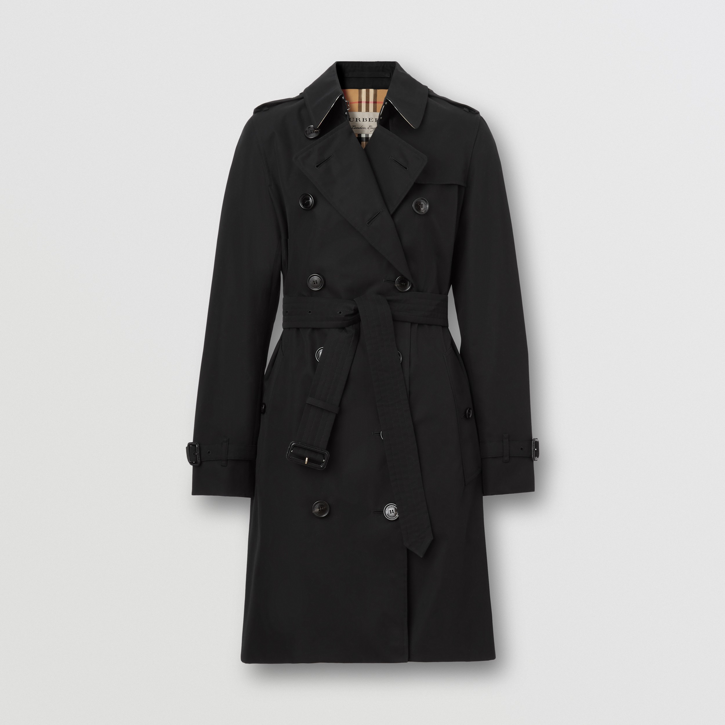 The Mid-length Kensington Heritage Trench Coat in Black - Women | Burberry® Official - 4
