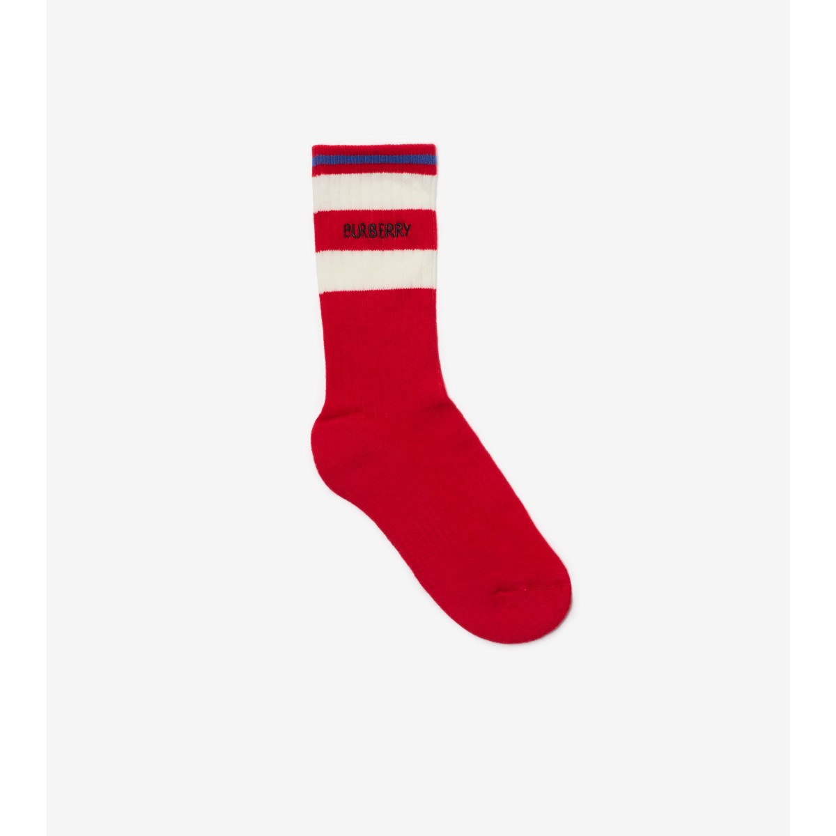 Stripe Two-piece Logo Cotton Blend Socks Set