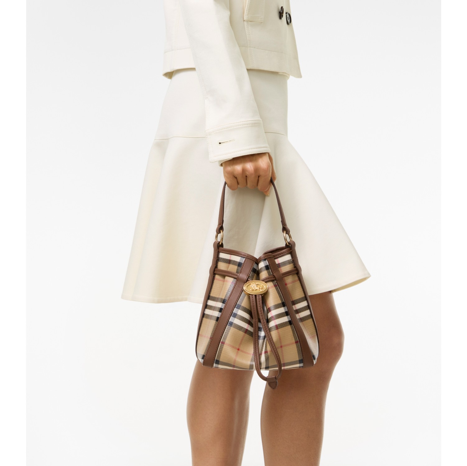 Mini Check Bucket Bag