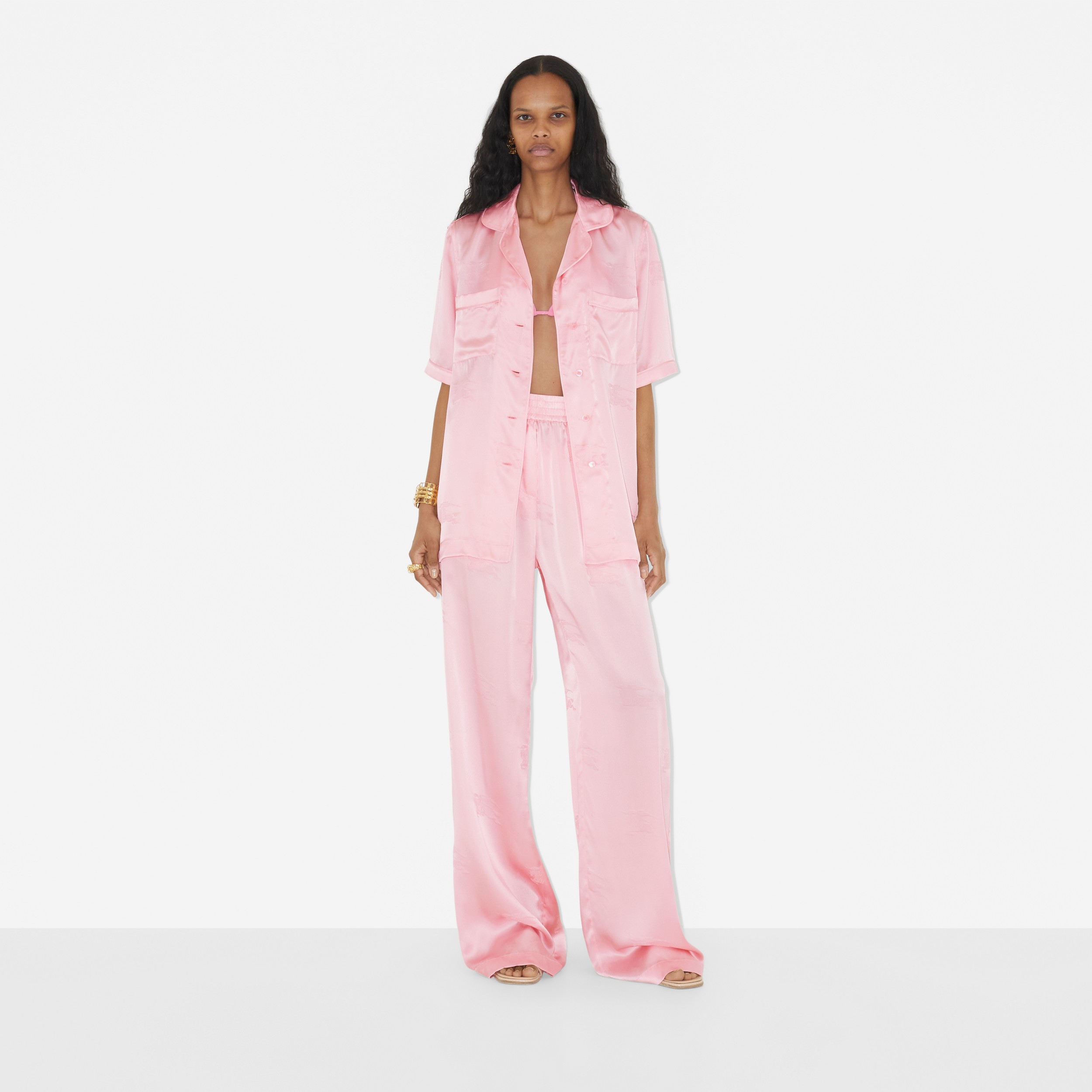 EKD Silk Pyjama Shirt in Soft Blossom - Women | Burberry® Official - 2