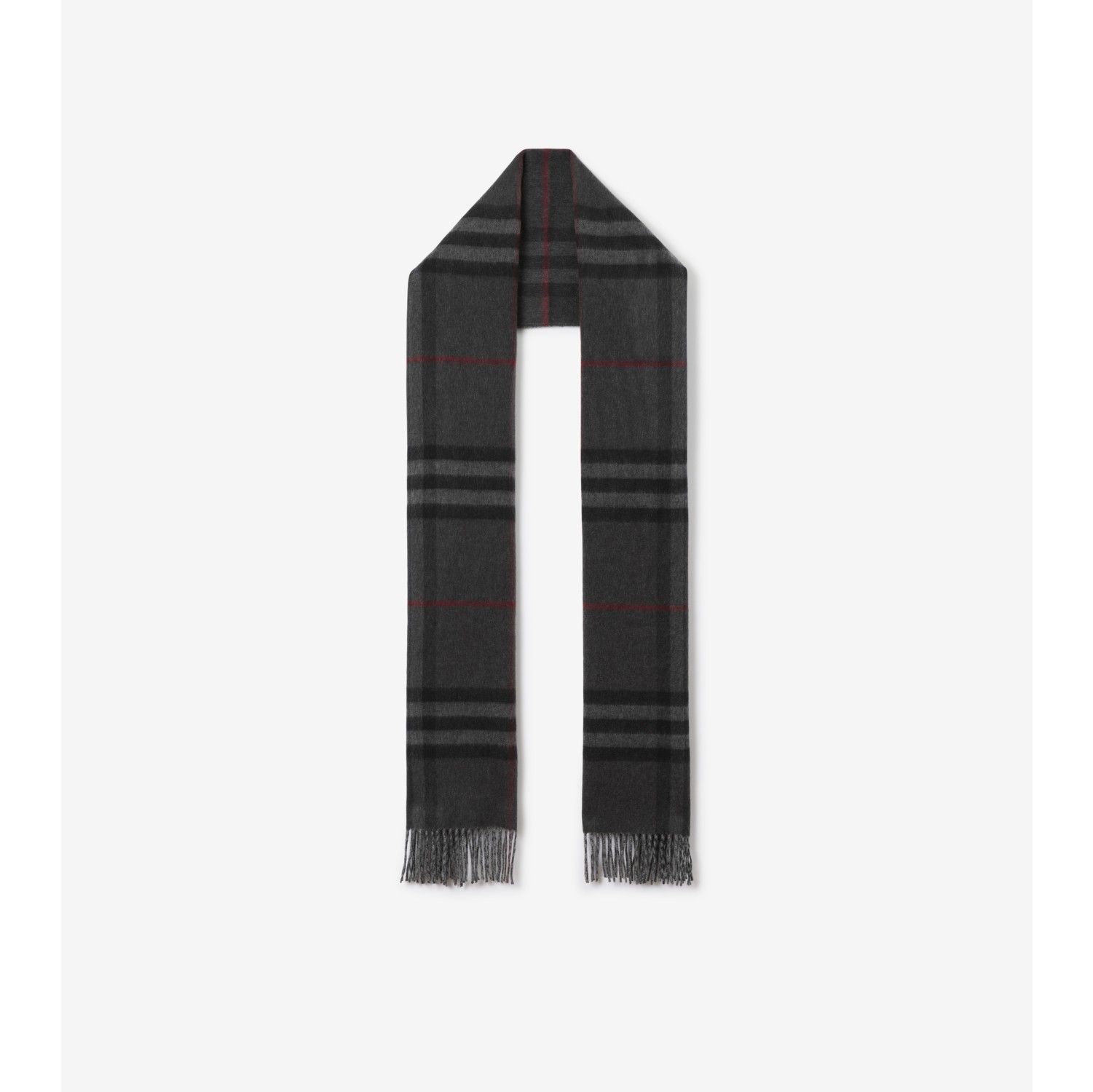 Check Cashmere Reversible Scarf in Black