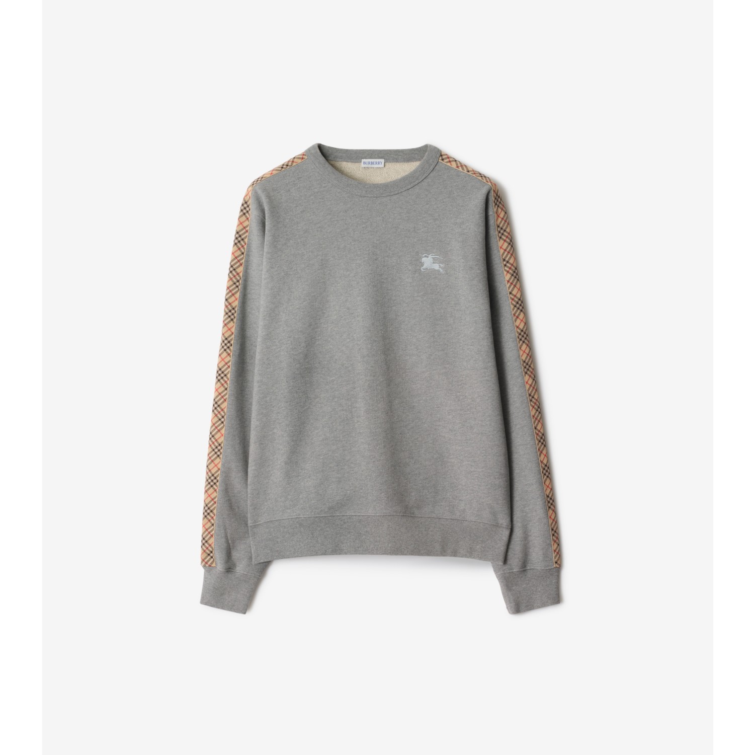 Felpa in cotone con finiture Check