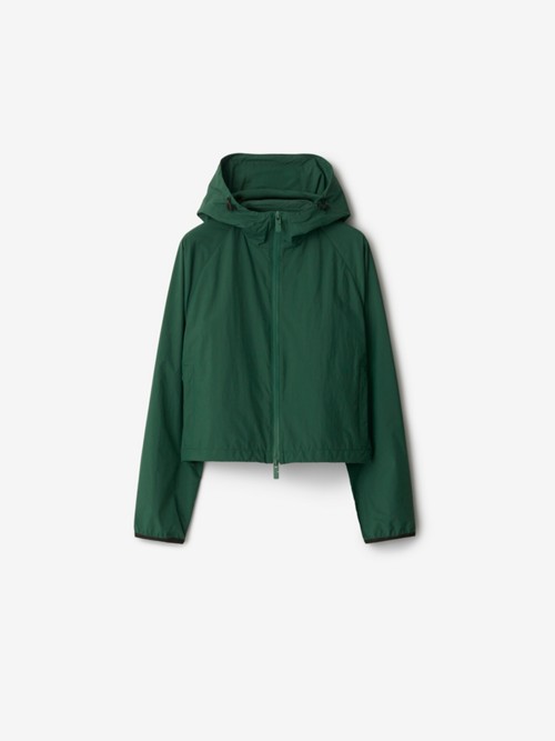 Burberry Cropped Nylon Jacket In Green