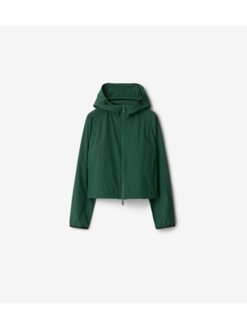 Burberry Cropped Nylon Jacket In Green