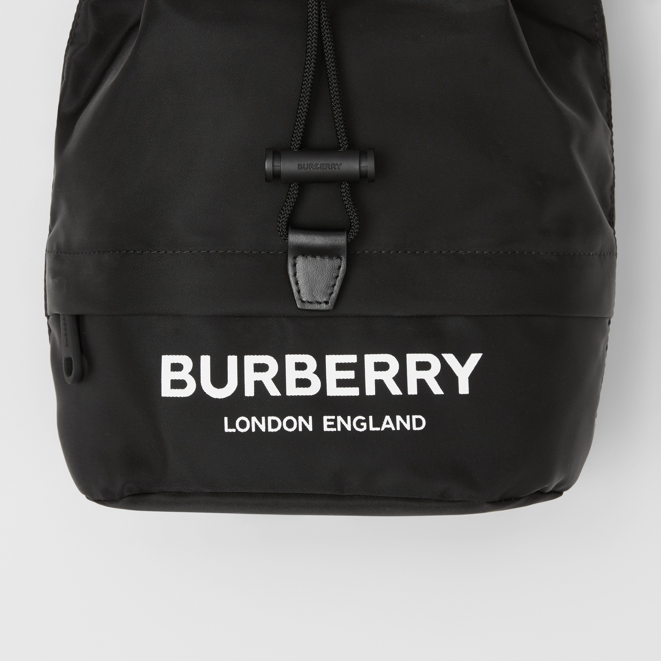 Logo Print Nylon Drawcord Pouch in Black - Women | Burberry® Official - 2