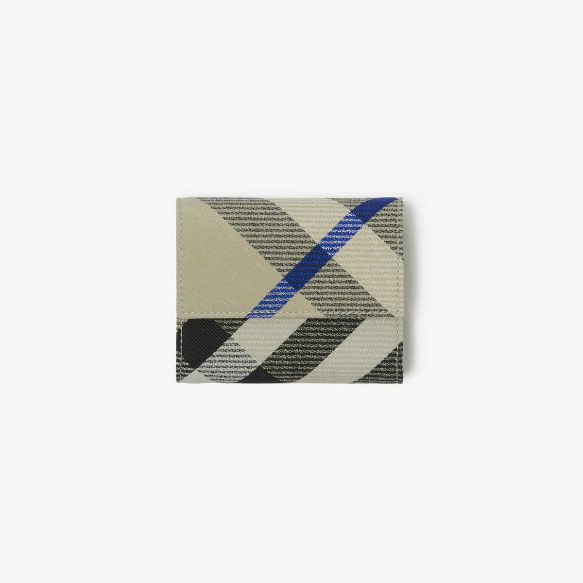 Shop Burberry Check Folding Wallet In Lichen