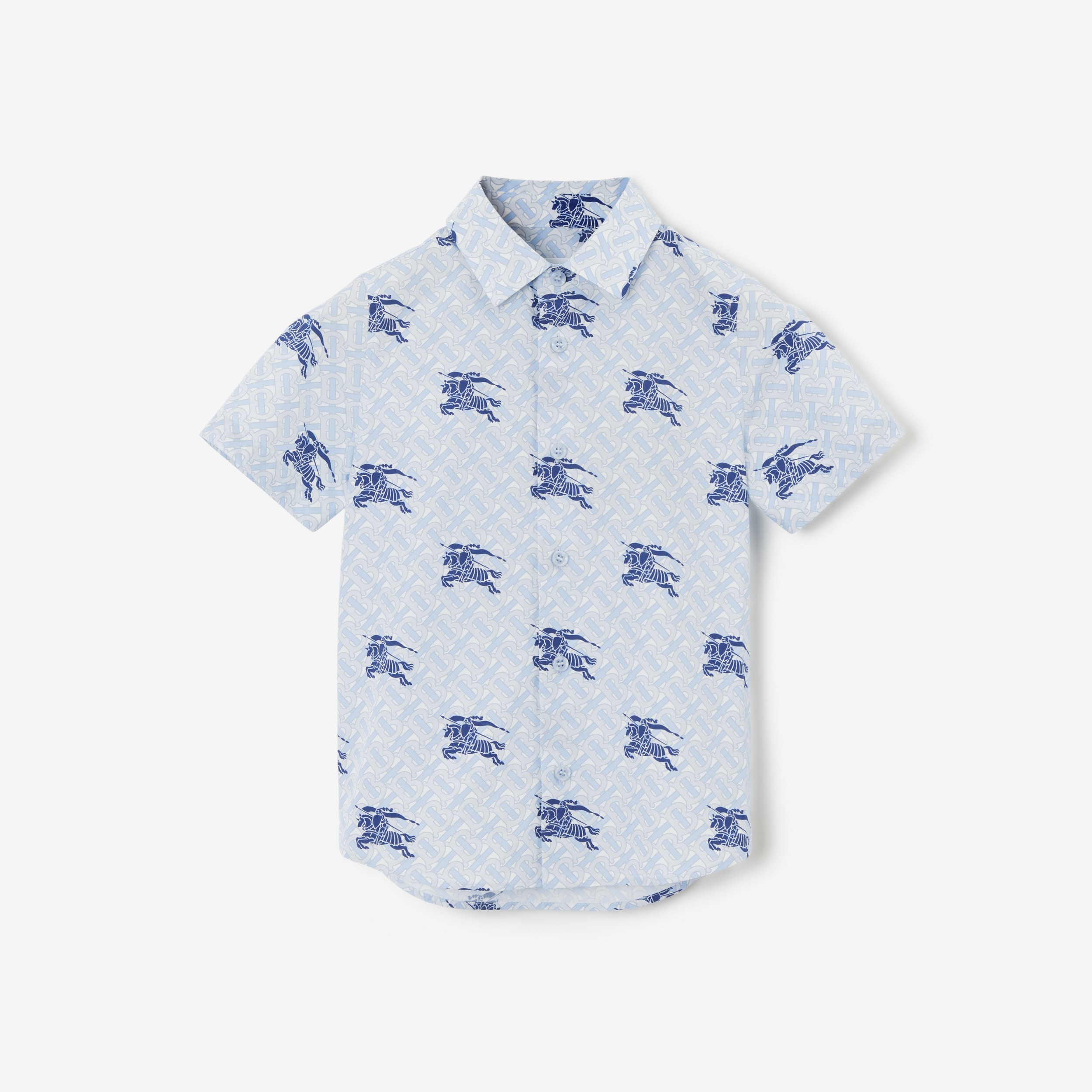 Hemd aus Stretchbaumwolle mit EKD-Motiven und Monogrammen (Marineblau) | Burberry® - 1