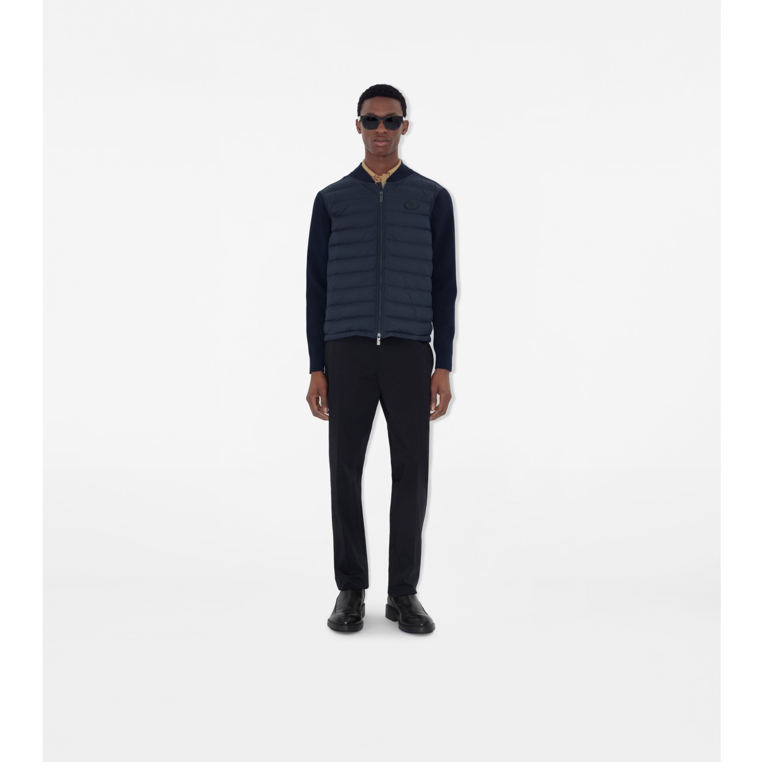 Quilted Nylon and Wool Jacket