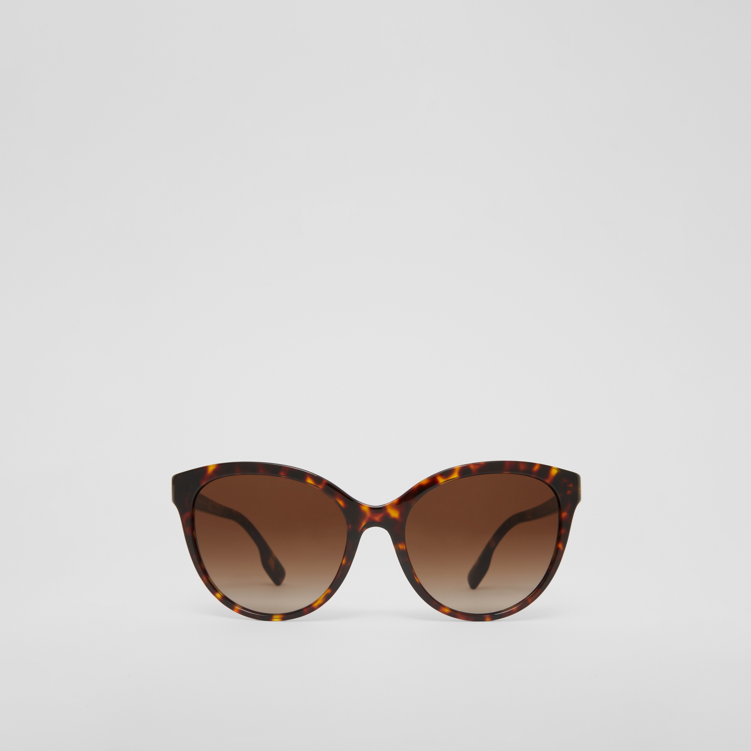 Óculos de sol com armação gatinho e monograma (Efeito Casco  Tartaruga Escuro) - Mulheres | Burberry® oficial - 1